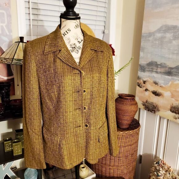 Jones New York Tweed Business Casual Blazer Jacket Sz 12p - Picture 9 of 12